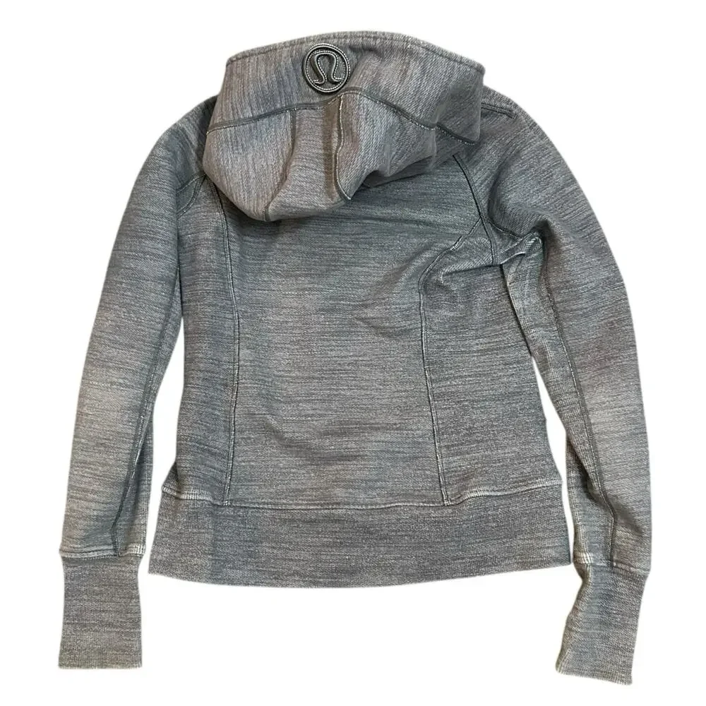 Lululemon Scuba Hoodie II Thick Fleece Zip Up Jacket Gray Womens 6 Sweatshirt